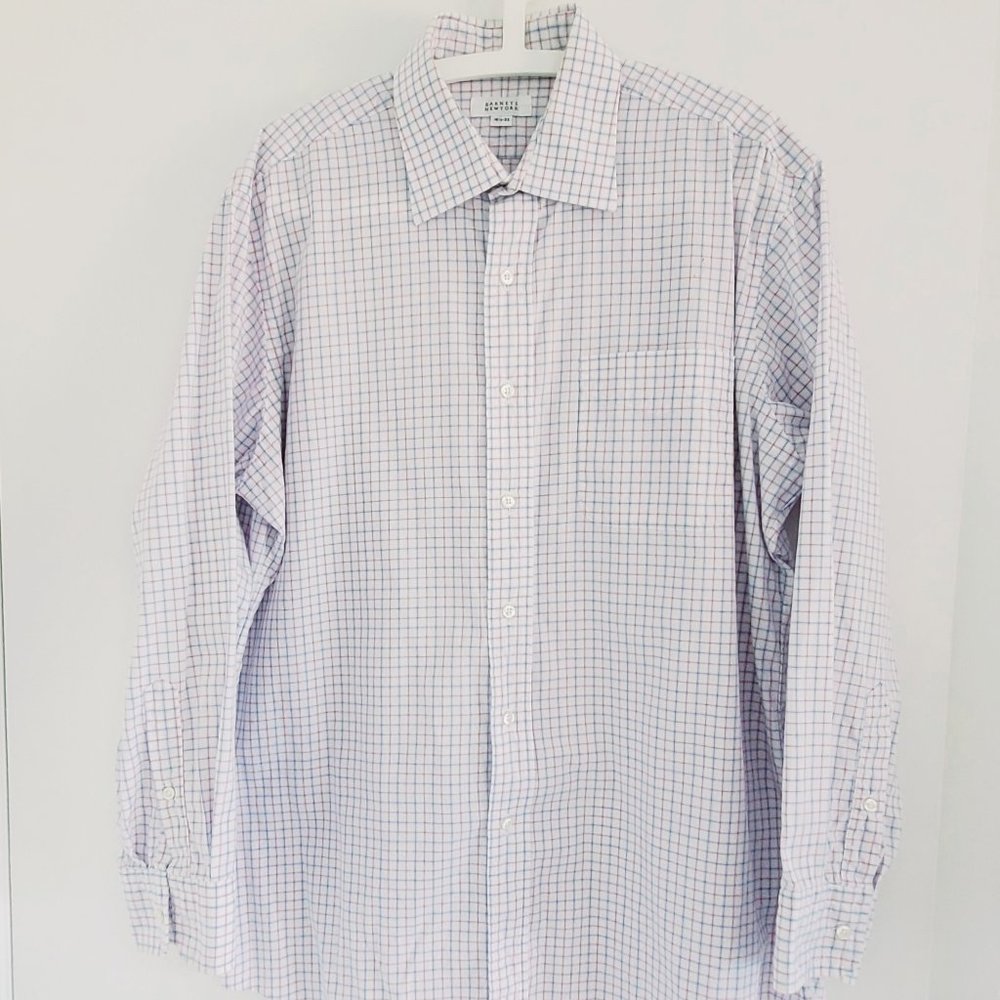 Barneys New York Pastel Gingham Dress Shirt, 16.5-33